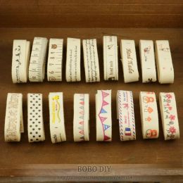 accessories Handmade Label Custom Personalised 17 Designs/lot Mixed 1.5CM Cotton Ribbons Tags For DIY Garment Crafts Accessory Sewing Tapes