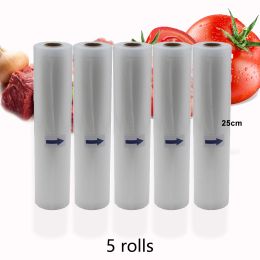 Bags Vacuum Bags for Food Long Fresh Keeping Bpafree Packaging Sealer Bag for Meat Fruits 5 Rolls/lot 12+15+20+25+28cm*500cm