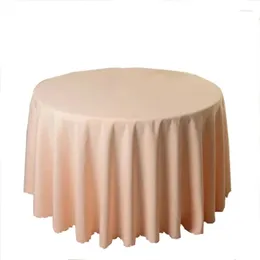 Table Cloth Pink Round Solid Home Fabric Wedding Layered