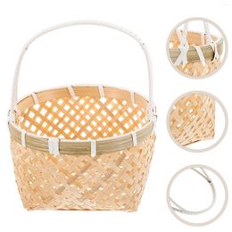 Dinnerware Sets Bamboo Fruit Basket Outdoor Picnic Household Snack Container