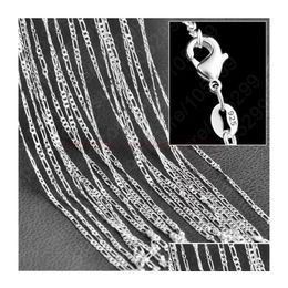 Chains 10Pcs/Lot 2Mm Figaro 925 Sterling Sier Jewelry For Diy Necklace Chain With Lobster Clasps Size 16 18 20 22 24 26 28 30 Inch Dro Dh64W