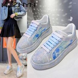 Casual Shoes Tennis Platform Woman Full Diamonds 2024 Autumn Winter Designer Belt Diamond Sports Female Sneakers