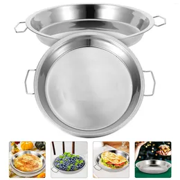 Double Boilers 2pcs Stainless Steel Steaming Plate Household Cooking Dish