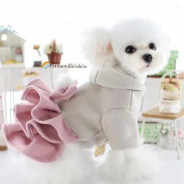 Dog Apparel Princess Dress Small Pet Winter Autumn Cat Soft Sweater Puppy Warm Hoodie Poodle Chihuahua Pomeranian Cute Clothes 1Pc Home