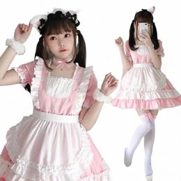 2022 New Pink cat maid outfit lolita soft girl dr loli maid uniform anime U0qf#