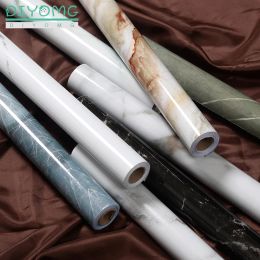 Stickers Marble Aluminium Foil Kitchen Stickers Oilproof Waterproof Self Adhesive Wallpaper PVC Bathroom Wall Stickers Contact Paper Film