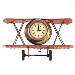 Table Clocks Vintage Style Retro Desk Metal Models Bedside Aeroplane Decor Trim Classical Dorm Pastoral