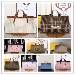 Designer Luxury Zucca Peekaboo X Tote Wool x Leather Tote Bag Beige x Brown 7A Best Quality