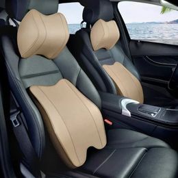 NEW 2024 2/1PCS Car Pillow Headrest Neck Rest Head Support Cushion Car Breathable Memory Foam Rebound Guard Car Lumbar Pillow Universal