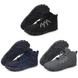 Fitness Shoes Women Warm Ankle Boots Thickened Men Walking Sneakers Wear-resistant Rain-protection Oxford Cloth For Outdoor Camping Street