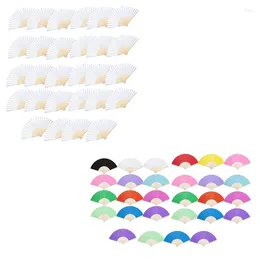 Party Favor 28PCS Handheld Folding White Paper Fans Foldable Bamboo For Wedding DIY Crafting Wall Decor Favors