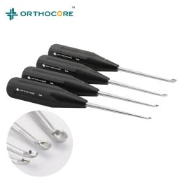 Instruments Bone Curette veterinary orthopedic instruments Walkman Spoon cnc machining Black aluminum handle