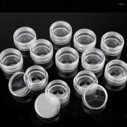 Storage Bottles /Box Portable Container Round Bottle Transparent Case Nail Art Rhinestone Glitter Dust Holder Pot