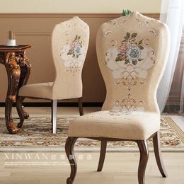 Chair Covers European Elastic Durable For Sector Back Luxury Printing Flower Pattern Protecoter Dining Room Decor