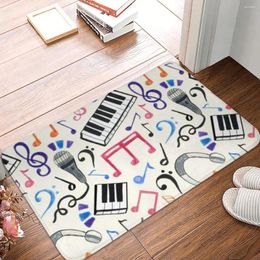 Bath Mats Music Notes Mat Piano Keyboard Protective Toilet Pad For Shower Home Decor Anti Slip Foot Pattern Bathroom Rug