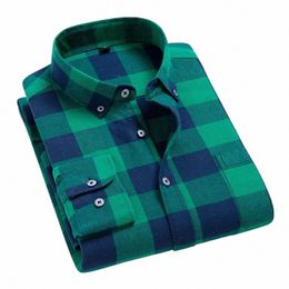 2022 Новые мужские клетчатые рубашки из 100% хлопка, весенне-осенние повседневные рубашки с рукавами Lg, мужские рубашки в клетку c0QS #