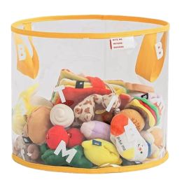 Baskets PVC Thickened Toy Storage Basket Pet Supplies Storage Bag Snacks Sundries Basket with Reinforced Handle