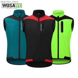 Cycling Jackets WOSAWE Windproof Cycling Vest Breathable Running Vest MTB Bike Bicycle Reflective Clothing Men Women Sleeveless Cycling Jacket24328