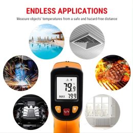 Gauges Handheld Infrared Surface Heat Thermometer Reader for Cooking, Pizza Oven, Meat, Griddle, Grill, HVAC, Engine, Accessories