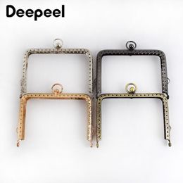 10pcs Deepeel 11 13CM Embossed Metal Square Bag Handles Sewing Brackets Purse Frame Kiss Clasp Luggage Hardware DIY Accessory 22032646