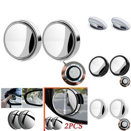 Upgrade New 2pcs Convex Mounted Auxiliary 360 Degree Rotation Wide-angle Round Frame Blind Spot Rear-view Mirror