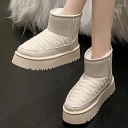 Boots 2024 Shoes For Women Solid Women' Winter Round Toe Plush Warm Comfortable Platform Water Proof Casual Snow