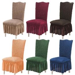 Chair Covers Elastic European Cover Solid Colour T-shape Dining Room Seat Slipcover For Kitchen Office Wedding Banquet Home