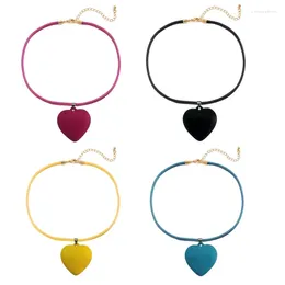 Pendant Necklaces 4 PCS Heart Big Choker Chain Chokers Jewellery Gift For Women Teens Girl
