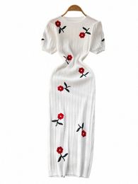 virkning dres stickad klipp ut Dr Jurk Dames Beach Dres för kvinnor 2023 Kort ärm Kvinna Vestidos Mujer Maxi LG DR A2PL#