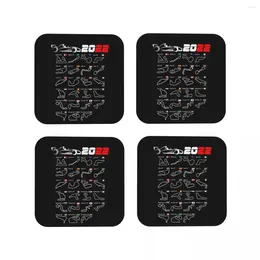 Table Mats Calendar Formula Race Cars 2024 Circuits V2 Coasters Coffee Set Of 4 Placemats Cup Tableware Pads For Kitchen Dining Bar