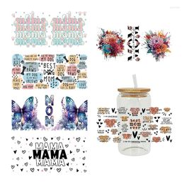 Window Stickers Mother Day DTF Transfer Sticker For The 16oz Libbey Glasses Wraps Cup Can DIY Waterproof Easy To Use Custom Decals D13544