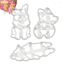 Baking Moulds 3D Cookie Cutters Set Of 3 Moulds With Dog Patterns Kitchen Utensils To Cultivate Creativity For