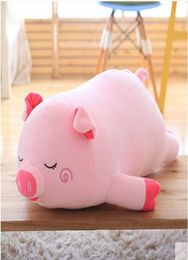 Dorimytrader Lovely 100cm Large Soft Cartoon Lying Pig Plush Pillow 39'' Big Animal Pigs Stuffed Doll Toy Kids Gift DY605932997228