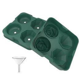 2024 Rose Diamond Shape Ice Cube Mould Whisky Wine Cool Down Ice Maker Reusable Ice Cubes Tray Mould for Freezer with Lid ice cube trayfor Whisky Wine Ice Maker