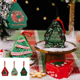 Party Decoration Polygon Christmas Season Kids Hand Gift Box Cartoon Print Tinplate Candy Iron Home Atmosphere