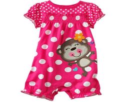 Red Monkey baby girl romper for summer baby clothes 100 Cotton bebe jumpsuits Polka Dot body suit Newborn Shirt Outfits 2104135836958