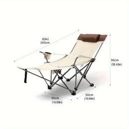 1pc Leisure Portable Foldable Camping Chair, Oxford Cloth Material Lounge Chair for Outdoor