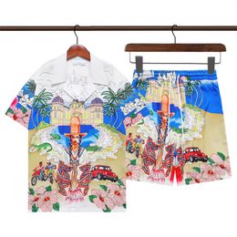 Abbigliamento sportivo da uomo di design camicia casual a maniche corte maglietta alla moda stampata geometrica pantaloni da bagno da spiaggia da uomo M-3XL