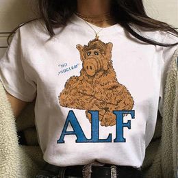 Women's T Shirts Alf Shirt Women Y2K Manga Funny T-shirts Girl Anime Streetwear Clothes