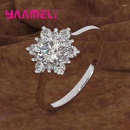 Cluster Rings 925 Sterling Silver For Women Ring Plant Flower Pattern Trendy Jewellery Birthday Accessories