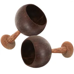 Wine Glasses 2pcs Goblet Cocktail Decorative Coconut Shell Cup Small