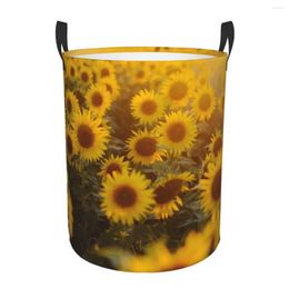 Laundry Bags Waterproof Storage Bag Sunflowers Sunset Household Dirty Basket Folding Bucket Clothes Toys Organiser