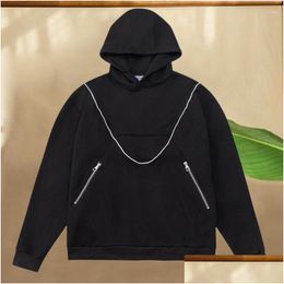 Mens Hoodies Sweatshirts Simple Stitching Men T-Shirt 2023 Fall Long Sleeve Hoodie Sweatshirt Sudaderas Hombre O-Neck Drop Delivery Ap Dhjr0