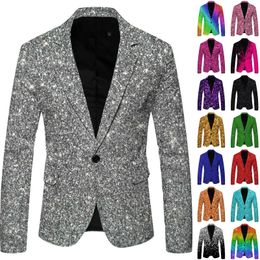 Men Blazer Design Printed Sequin Suit Jacket Dj Club Stage Singer Clothes Nightclub Blazer Wedding Party Suit Jacket 240314