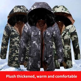 Men's Jackets Overcoat Winter Men 2024 Outdoor Camouflage Army Thick Fleece Heated Heavy Jacket Military Padded With Hats Cold Windbreaker