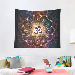 Tapestries The Higher Power Of Om - Sacred Geometry Tapestry Tapete For Wall Aesthetic Room Decorations Art Mural