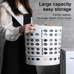 Laundry Bags Sturdy Basket Structure Wear-resistant Save Space Dirty Clothes Household Supplies