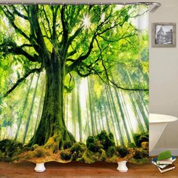 Shower Curtains Natural Landscape Printed Curtain Forest Polyester Waterproof Fabric Bathroom Home Decor 180x180