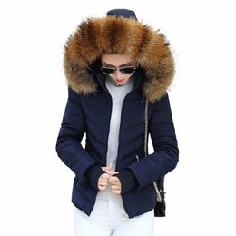 parka Women Winter Coats Cott Padded Jacket Faux Fur Collar Hooded Overcoat Thick Warm Winter Parkas short Female Coat O05Q#