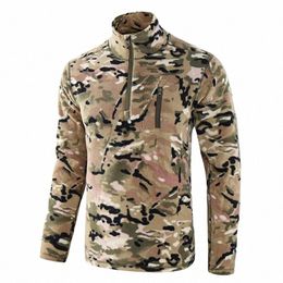 men's Outdoor Hiking Warm Fleece Sweatshirt Autumn Winter Thermal Pullover Polar Coat Soft Shell Army Military Tactical Jackets 27L6#